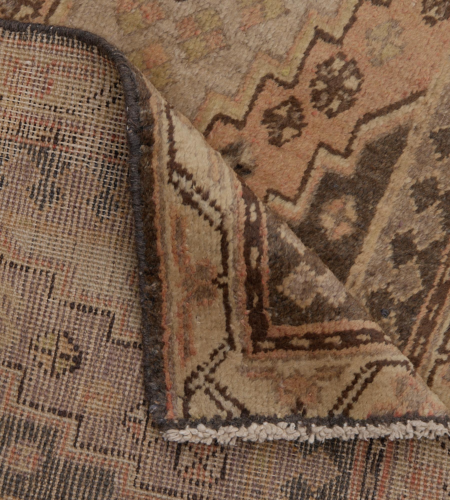 Traditional Hand-Woven Antique Stepped-Lozenge Wool Khotan Runner For Sale 4