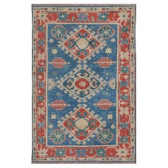 Vintage Traditional Hand-Woven Floral Wool Turkish Rug