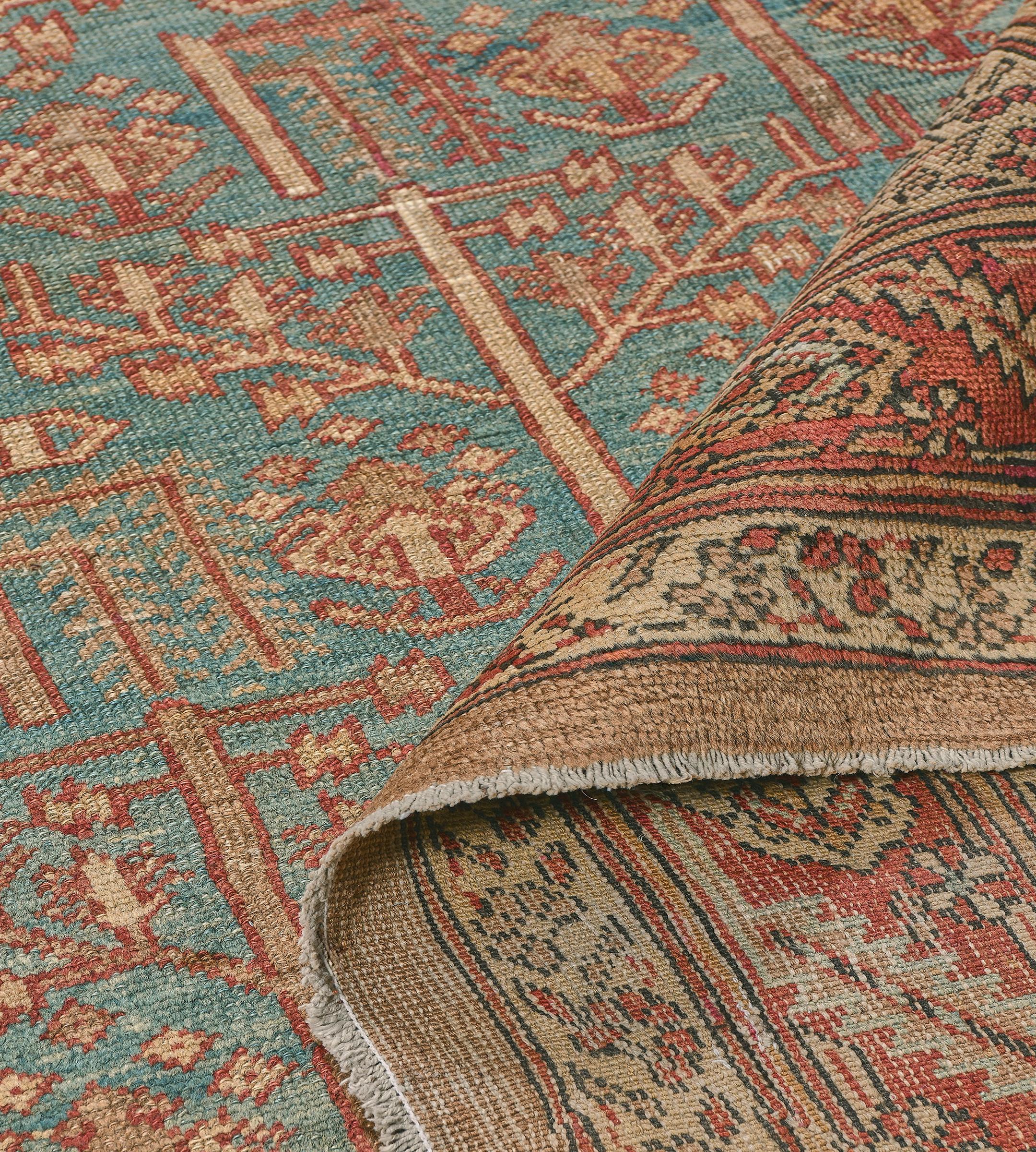 Traditioneller handgewebter Vice Persian Bakhshaish-Teppich mit Gitter 9'x11' im Angebot 3