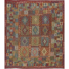 Retro Traditional Handwoven Turkish Kilim Rug