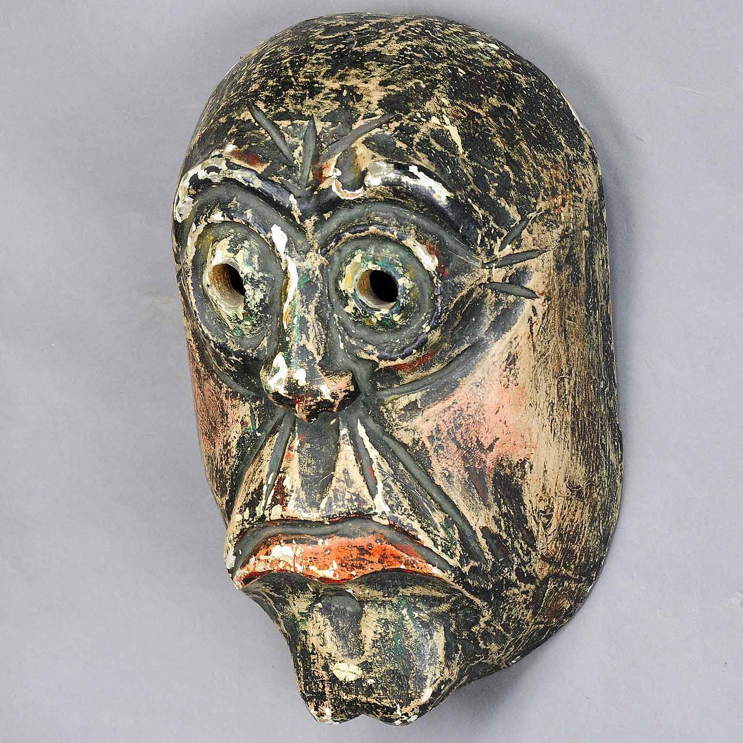 Foresta Nera Maschera di Carnevale tradizionale tirolese intagliata e dipinta a mano in vendita