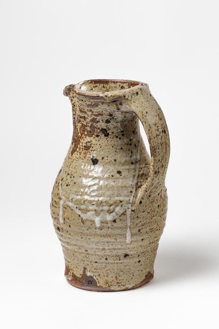 Traditional Handmade Ceramic Pitcher by Danish Artist Anne Kjaersgaard