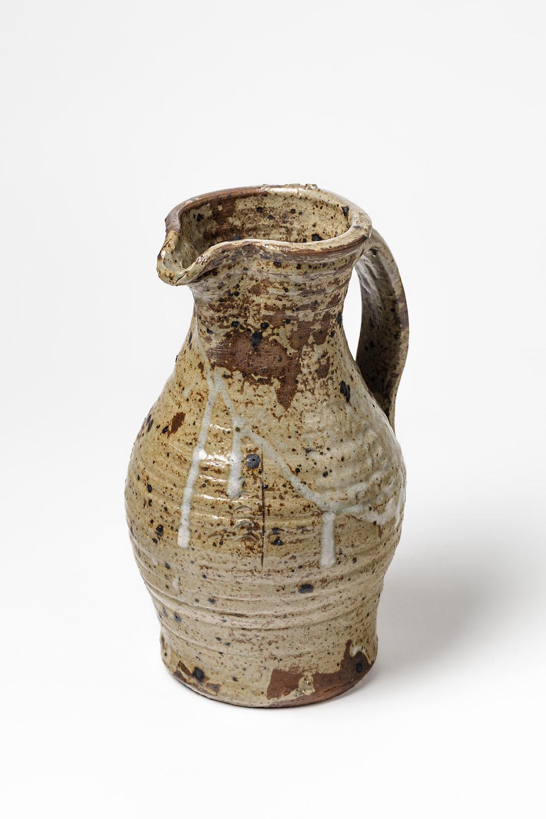 Traditional Handmade Ceramic Pitcher by Danish Artist Anne Kjaersgaard La Borne 2