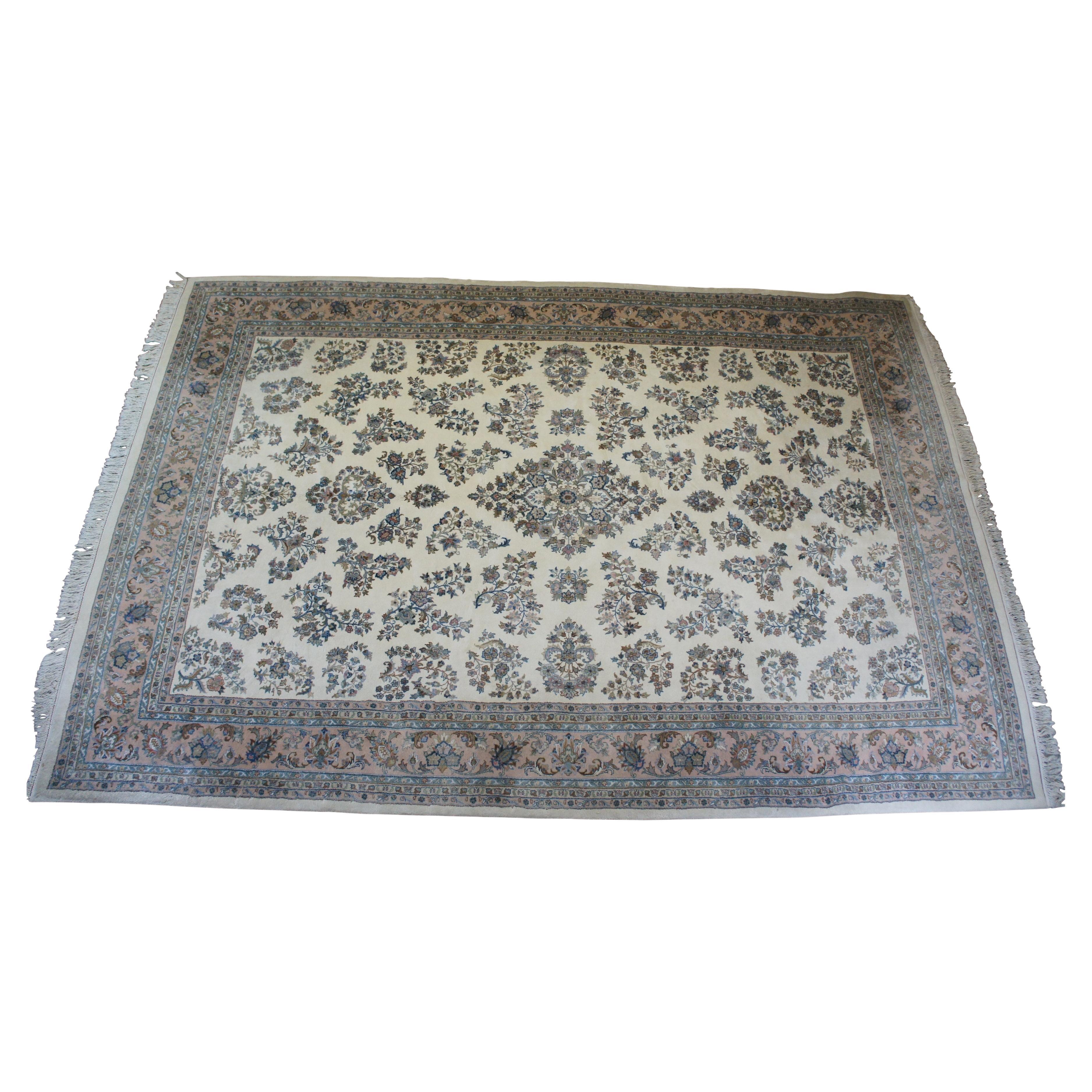 Traditional Handmade Royal Indo Persian Oriental Floral All over Area Rug For Sale