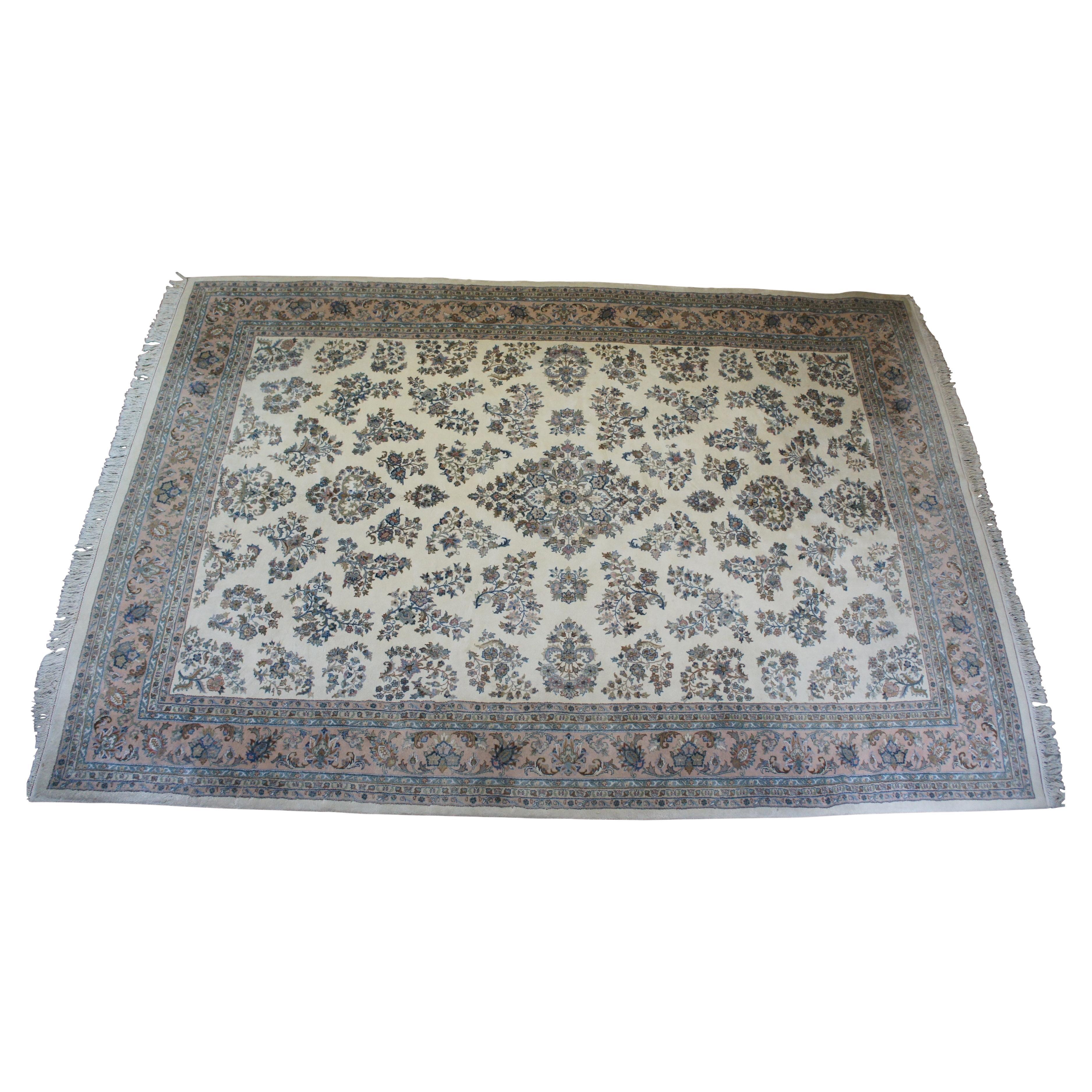 Traditional Handmade Royal Indo Oriental Floral All over Area Rug  For Sale