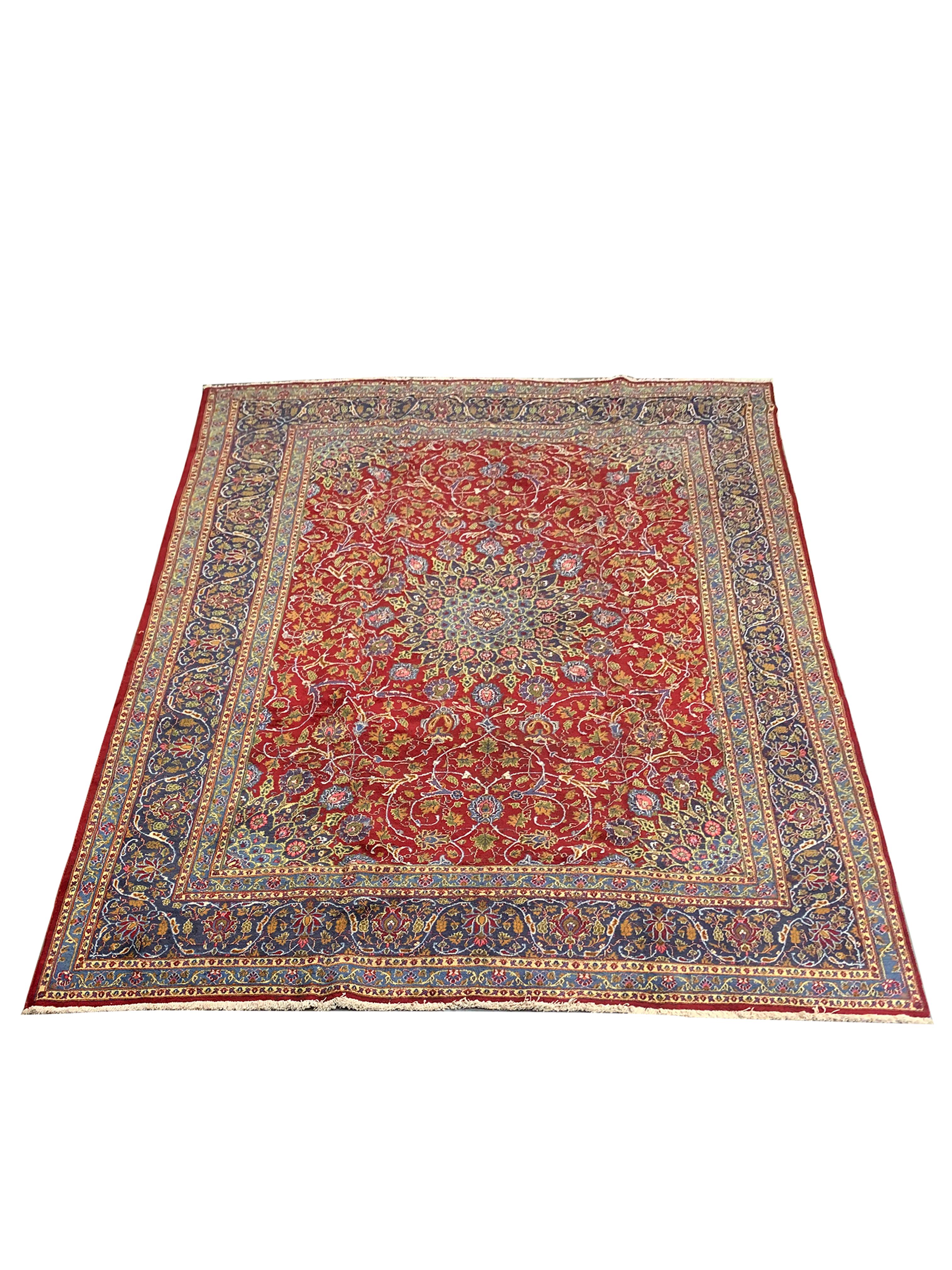 Tribal Traditional Handmade Vintage Red Wool Area Rug Large Oriental Carpet For Sale