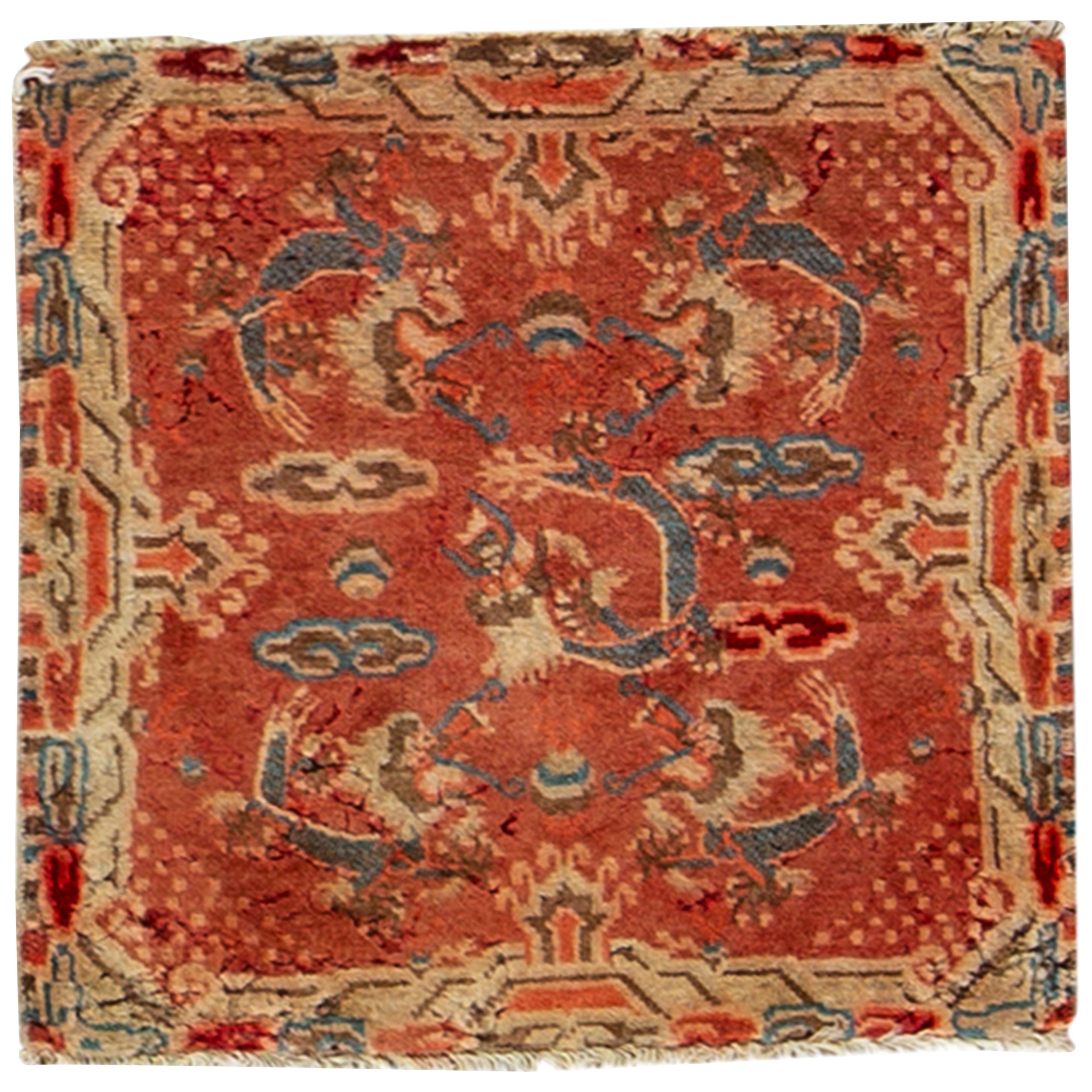 Tapis traditionnel tissé à la main rouge antique en vente
