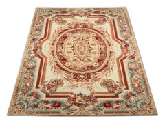 Traditional Handwoven Carpet Wool Aubusson Style Tapestry Area Rug