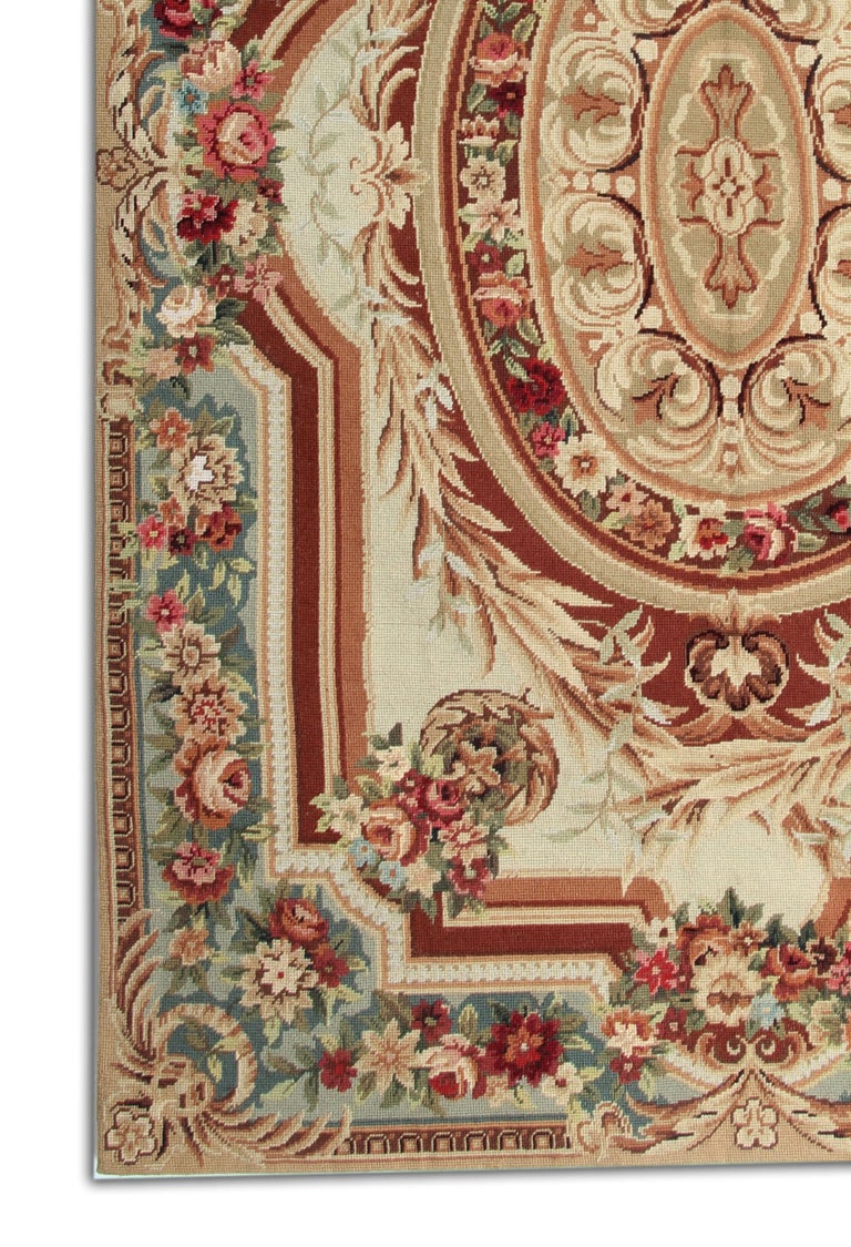 Traditional Handwoven Carpet Wool Aubusson Style Tapestry Area Rug For
