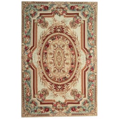 Traditional Handwoven Carpet Wool Aubusson Style Tapestry Area Rug