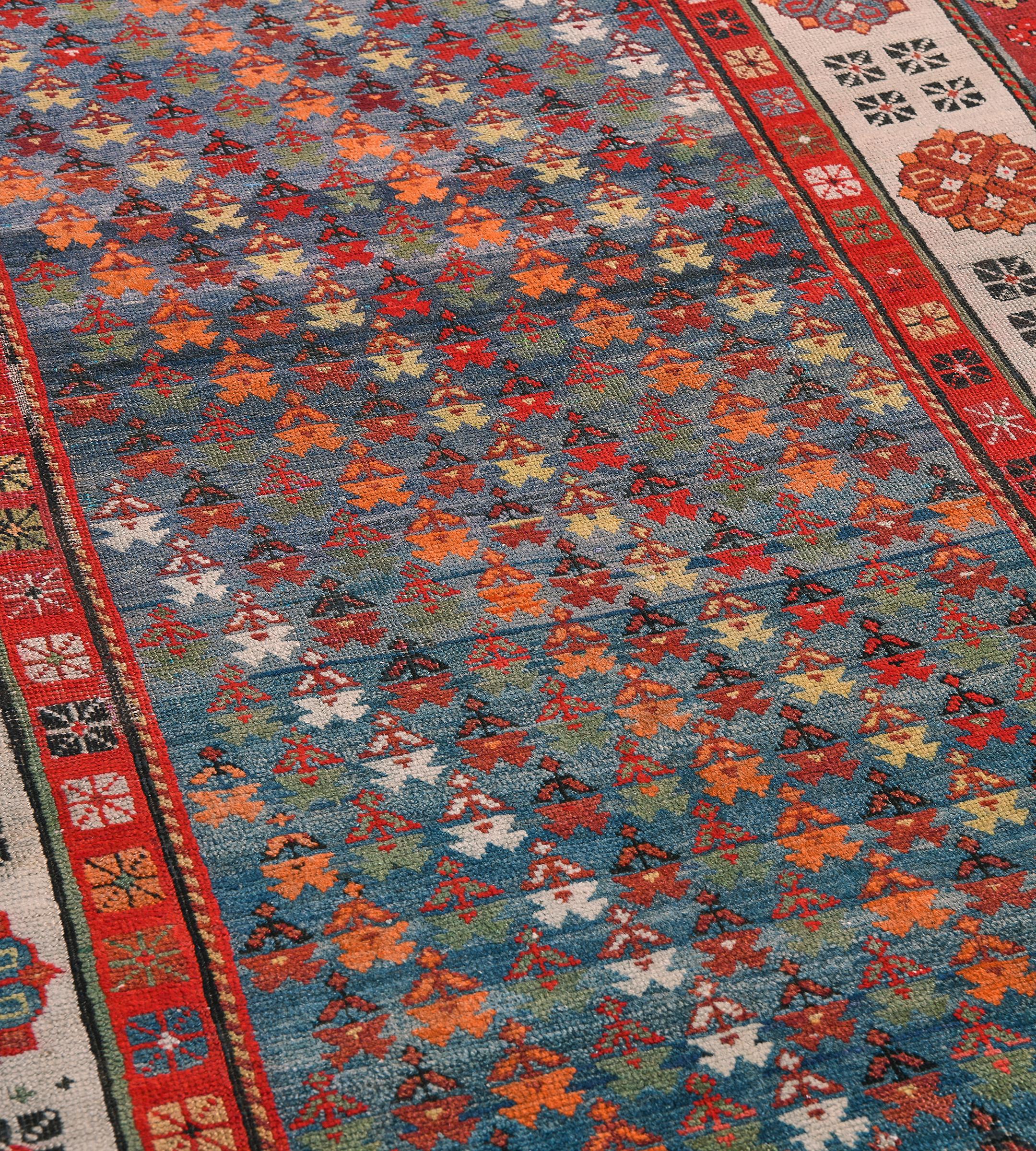 Wool Traditional Handwoven Caucasian Talysh Rug For Sale