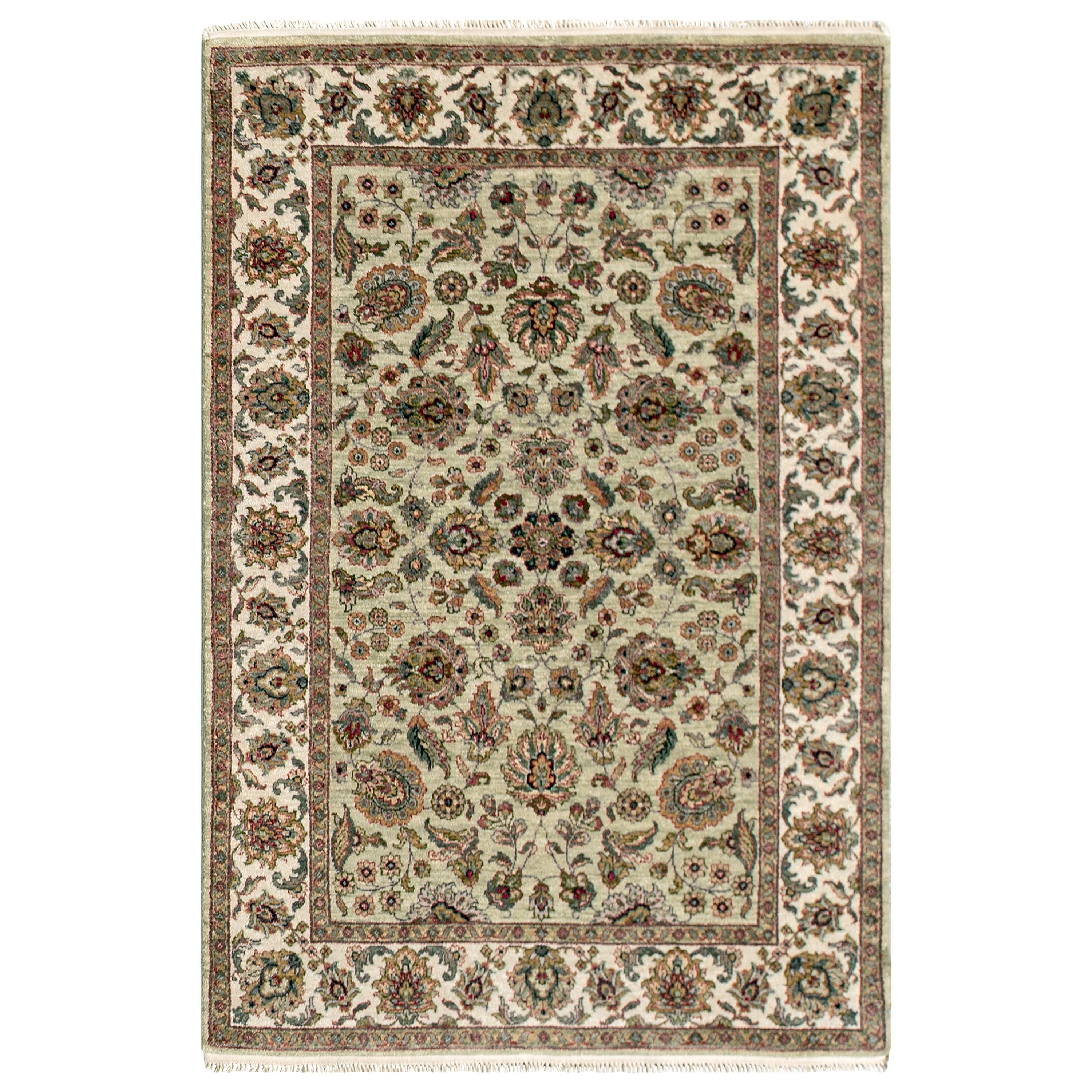 Tappeto tradizionale di lusso tessuto a mano in lana Agra 4'x5'10" in vendita