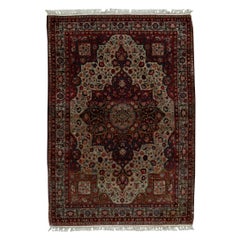 Traditional Handwoven Luxury Antique Navy /  Ivory Rug