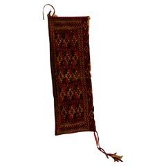 Alfombra Tradicional Tejida a Mano de Lujo Turkaman Antiguo Azul / Negro
