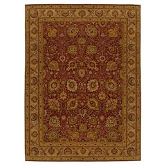 Traditional Handwoven Luxury Hadji Jalili Tabriz Aubergine / Beige