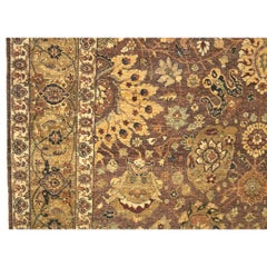 Traditioneller handgewebter luxuriöser Hadji Jalili-Tabriz-Aubergine-/Braun
