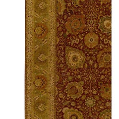 Tejido a mano tradicional de lujo Hadji Jalili Tabriz Berenjena / Oro