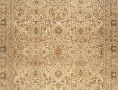 Tejido a mano tradicional de lujo Hadji Jalili Tabriz Beige / Beige