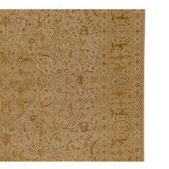 Tradizionale tessuto a mano di lusso Hadji Jalili Tabriz Beige / Beige
