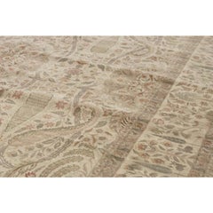 Hadji Jalili Tabriz Traditional Handwoven Luxury Beige / Beige