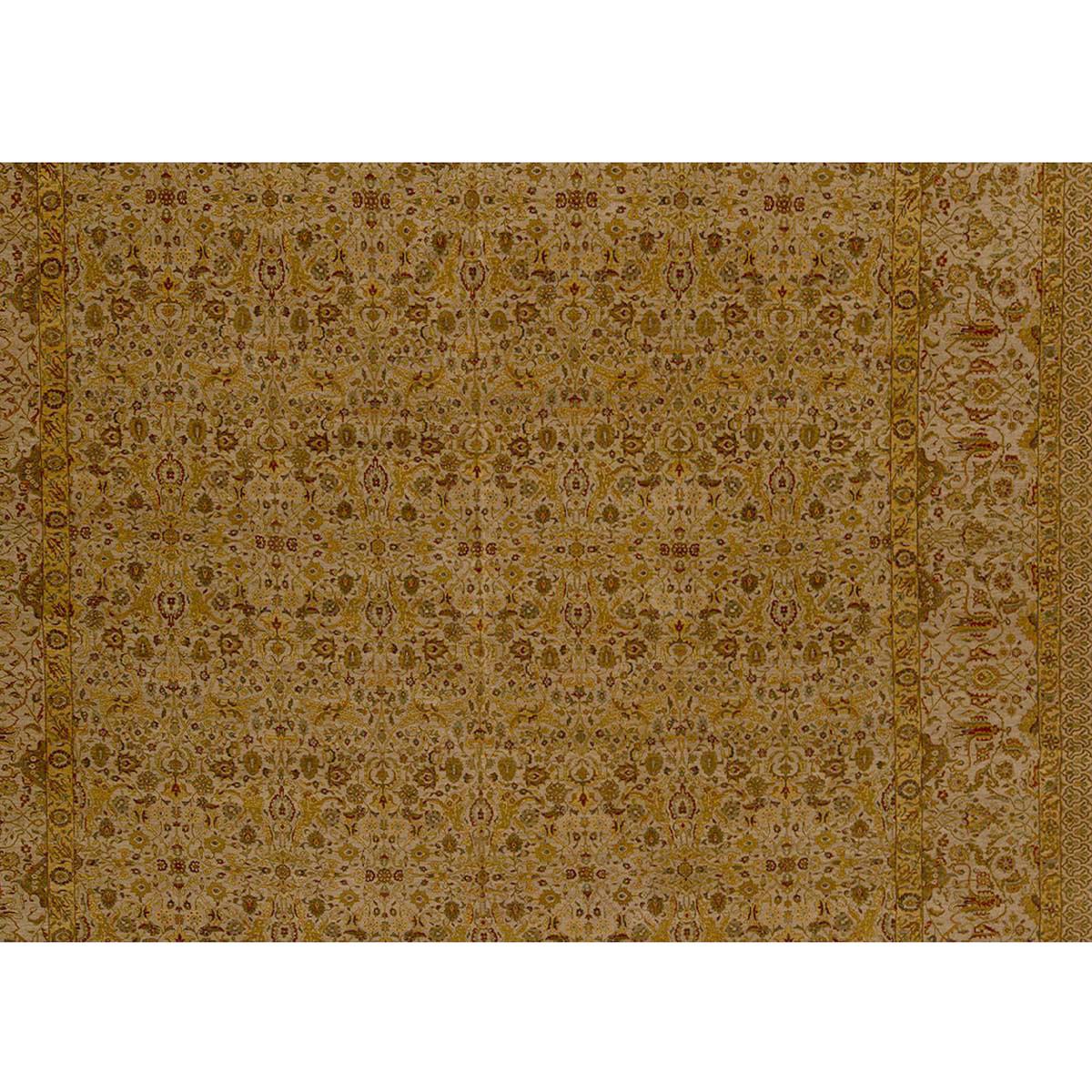 Hand-Knotted Traditional Handwoven Luxury Hadji Jalili Tabriz Beige / Beige For Sale