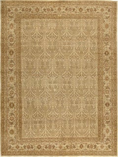 Traditioneller handgewebter luxuriöser Hadji-Jalili-Tabriz-Beige/Beige