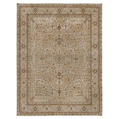 Hadji Jalili Tabriz Traditional Handwoven Luxury Beige / Beige