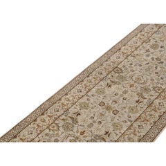 Tapis de couloir traditionnel de luxe tissé à la main Hadji Jalili Tabriz beige/beige