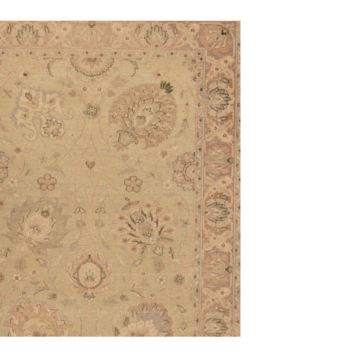 Annodato a mano Runner tradizionale tessuto a mano di lusso Hadji Jalili Tabriz Beige / Camel in vendita