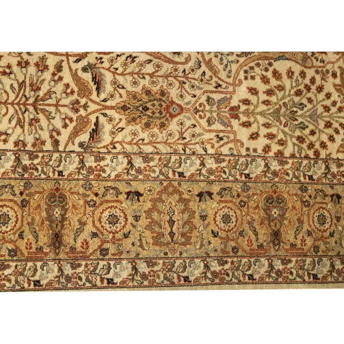 Hand-Knotted Traditional Handwoven Luxury Hadji Jalili Tabriz Beige / Gold For Sale