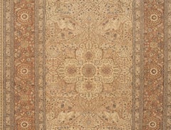 Traditional Handwoven Luxury Hadji Jalili Tabriz Beige / Rust