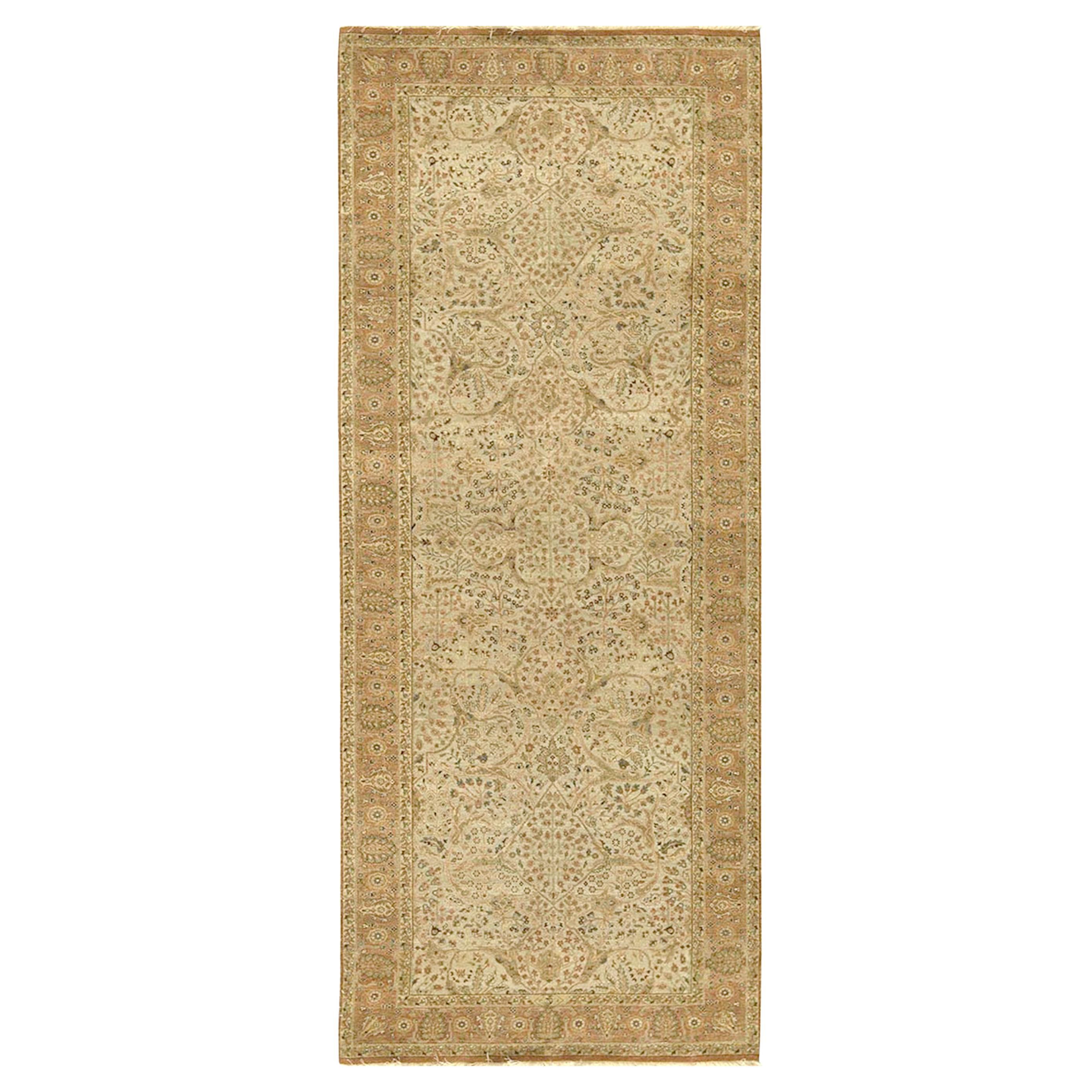 Traditional Handwoven Luxury Hadji Jalili Tabriz Beige / Rust For Sale