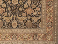 Tradizionale tessuto a mano di lusso Hadji Jalili Tabriz nero / ruggine