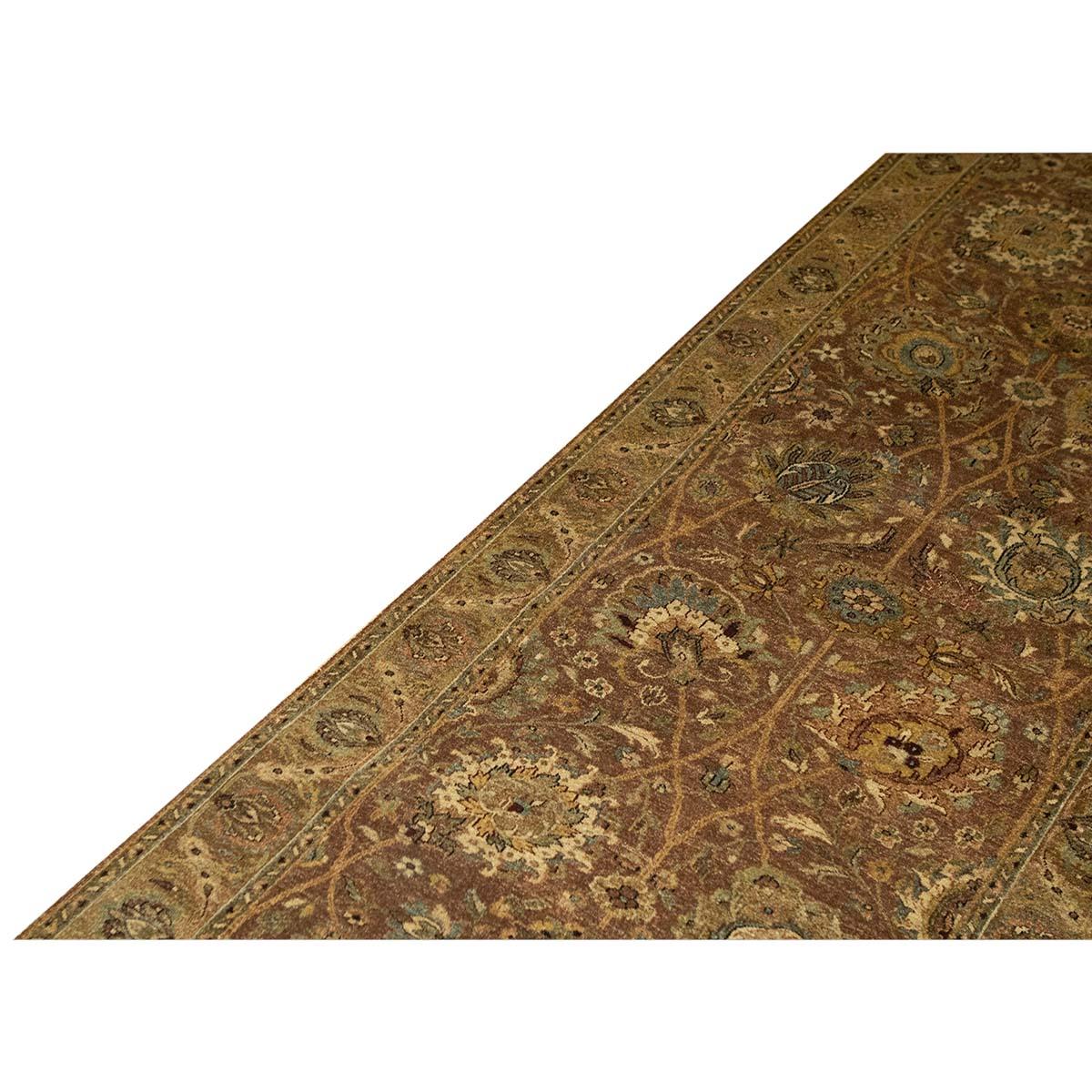 Traditioneller handgewebter luxuriöser Hadji-Jalili-Tabriz in Braun/Braun (Indisch) im Angebot