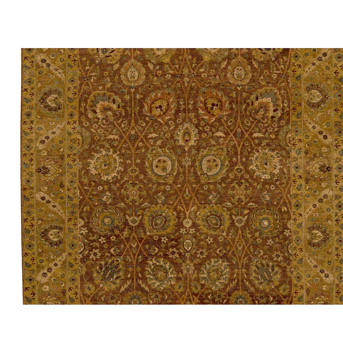 Traditioneller handgewebter luxuriöser Hadji-Jalili-Tabriz in Braun/Braun (Indisch) im Angebot
