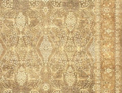 Traditionnel tissé à la main de luxe Hadji Jalili Tabriz or/marron 6''1x13''11
