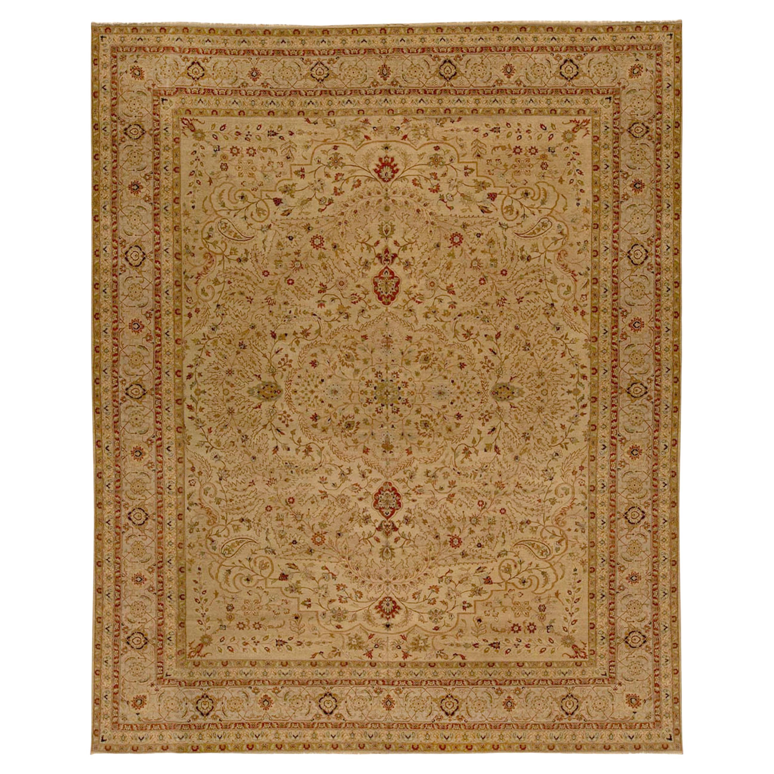 Traditional Handwoven Luxury Hadji Jalili Tabriz Gold / Camel