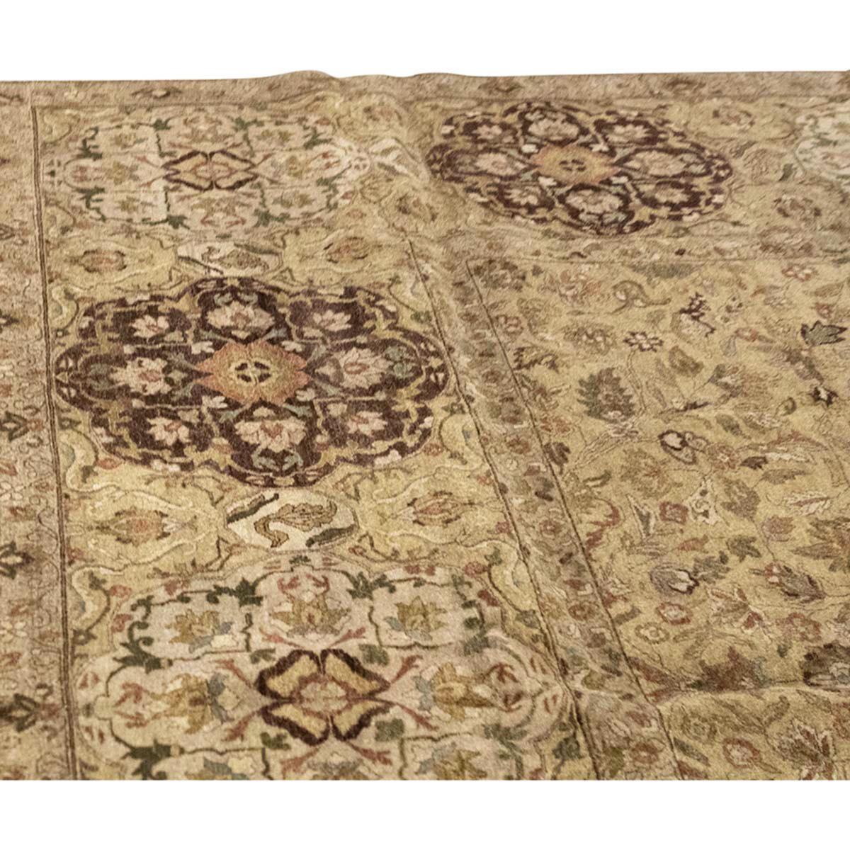 Hand-Knotted Traditional Handwoven Luxury Hadji Jalili Tabriz Gold / Gold For Sale