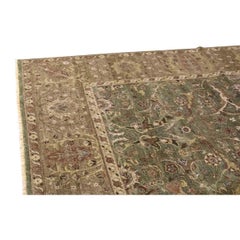 Hadji Jalili Tabriz traditionnelle tissée à la main de luxe vert/marron