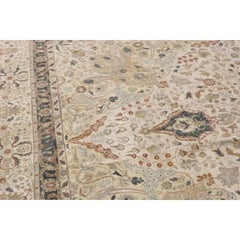Tradizionale tessuto a mano di lusso Hadji Jalili Tabriz Avorio / Avorio
