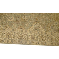 Traditioneller handgewebter luxuriöser Hadji Jalili-Tabriz in Hellblau / Beige