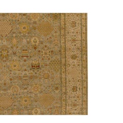 Traditioneller handgewebter luxuriöser Hadji Jalili-Tabriz in Hellblau / Beige