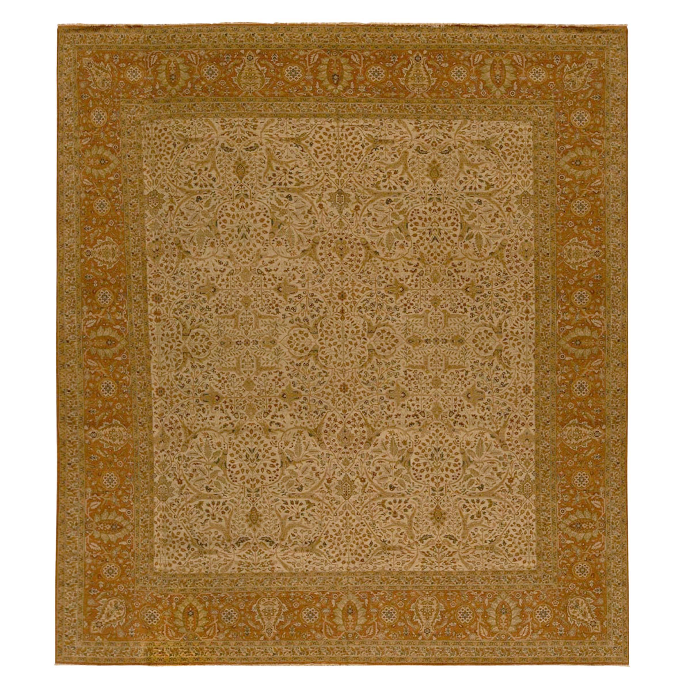 Tradizionale tessuto a mano di lusso Hadji Jalili Tabriz Light Peach / Pesca