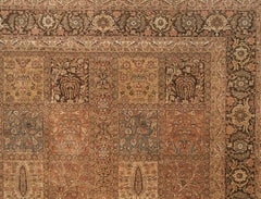 Traditionnel tissé à la main de luxe Hadji Jalili Tabriz Multi / Brown 12''3x17''11
