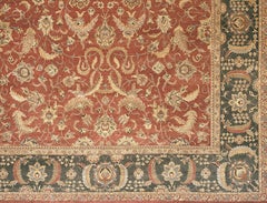 Tradizionale tessuto a mano di lusso Hadji Jalili Tabriz Rosso / Verde acqua