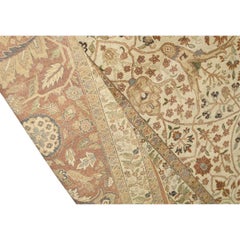 Tejido a mano tradicional de lujo Hadji Jalili Tabriz Óxido / Beige