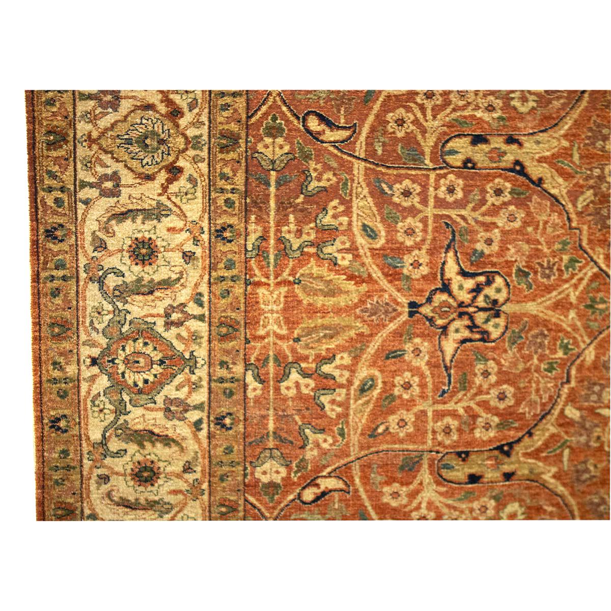Tejido a mano tradicional de lujo Hadji Jalili Tabriz Óxido / Beige Indio en venta