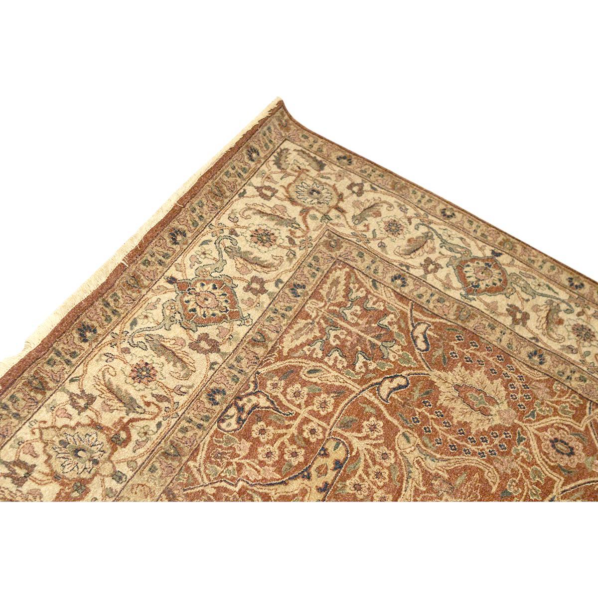 Traditioneller handgewebter luxuriöser Hadji-Jalili-Tabriz in Rost/Beige (Indisch) im Angebot