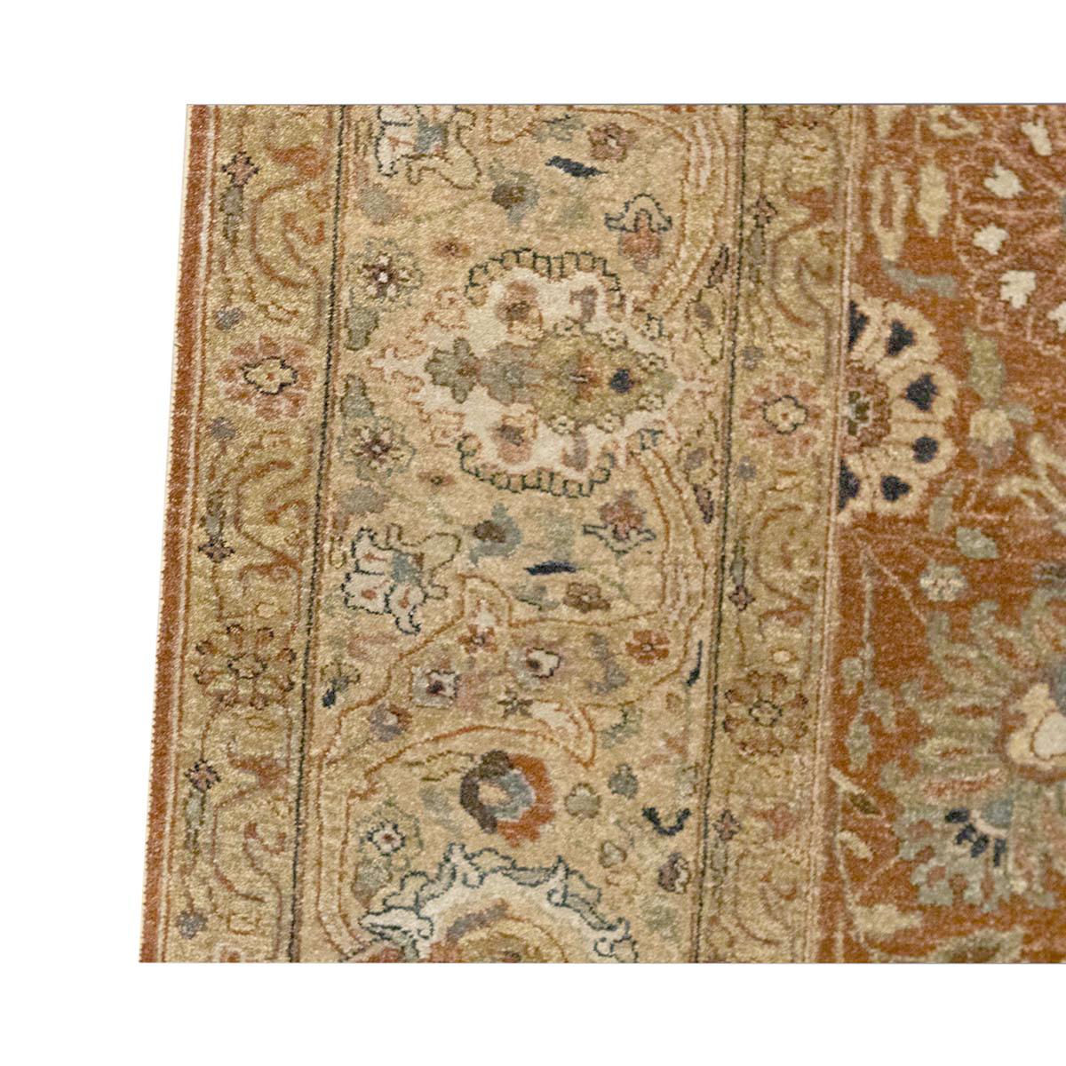 Traditioneller handgewebter luxuriöser Hadji-Jalili-Tabriz in Rost/Beige (Handgeknüpft) im Angebot