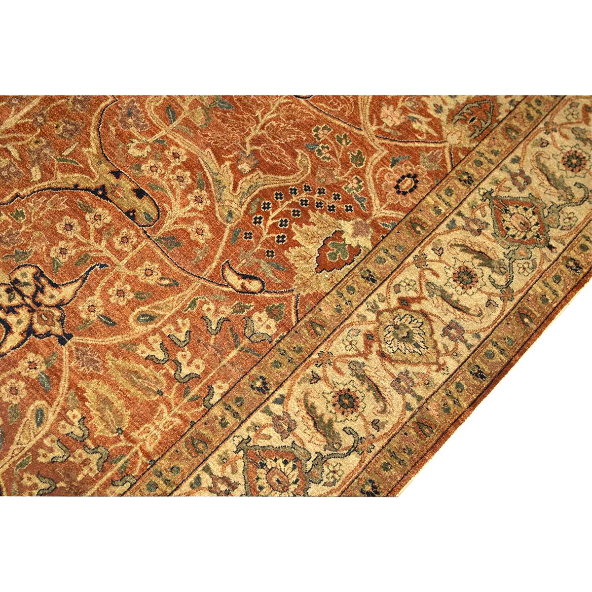 Tejido a mano tradicional de lujo Hadji Jalili Tabriz Óxido / Beige Anudado a mano en venta